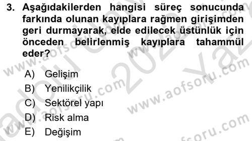 Dış Ticarette Girişimcilik Dersi 2022 - 2023 Yılı Yaz Okulu Sınav Soruları 3. Soru