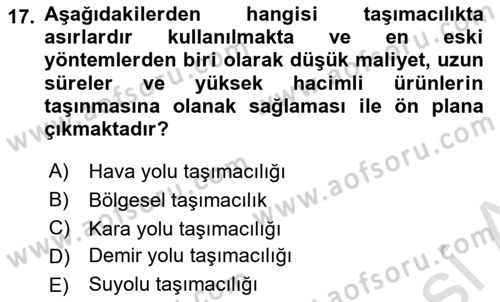 Dış Ticarette Girişimcilik Dersi 2023 - 2024 Yılı (Final) Dönem Sonu Sınav Soruları 17. Soru