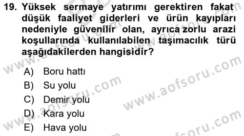 Dış Ticarette Girişimcilik Dersi 2023 - 2024 Yılı (Final) Dönem Sonu Sınav Soruları 19. Soru