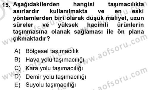 Dış Ticarette Girişimcilik Dersi 2023 - 2024 Yılı Yaz Okulu Sınav Soruları 15. Soru