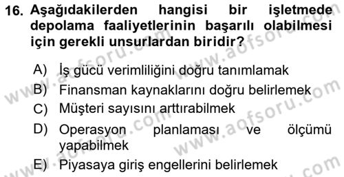 Dış Ticarette Girişimcilik Dersi 2023 - 2024 Yılı Yaz Okulu Sınav Soruları 16. Soru