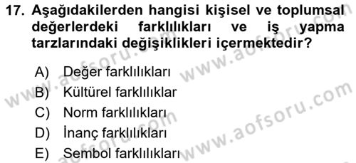 Dış Ticarette Girişimcilik Dersi 2023 - 2024 Yılı Yaz Okulu Sınav Soruları 17. Soru