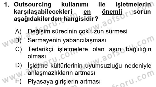 Dış Ticarette Girişimcilik Dersi 2024 - 2025 Yılı Yaz Okulu Sınav Soruları 1. Soru