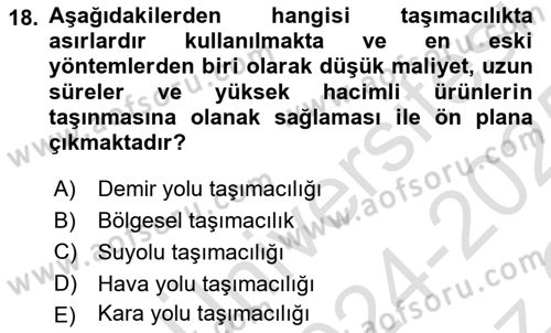 Dış Ticarette Girişimcilik Dersi 2024 - 2025 Yılı Yaz Okulu Sınav Soruları 18. Soru