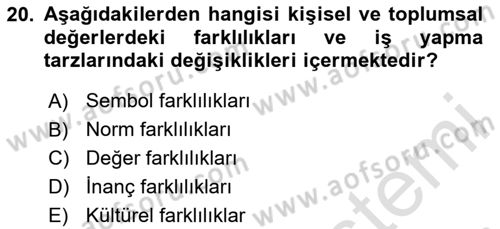 Dış Ticarette Girişimcilik Dersi 2024 - 2025 Yılı Yaz Okulu Sınav Soruları 20. Soru