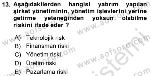 Dış Ticarette Girişimcilik Dersi 2025 - 2026 Yılı (Vize) Ara Sınav Soruları 13. Soru