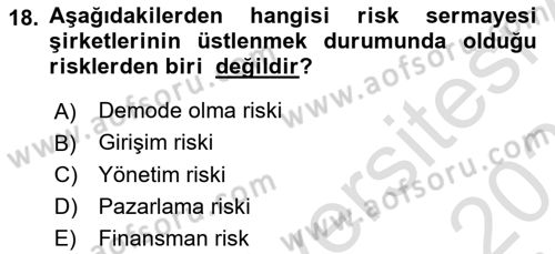 Dış Ticarette Girişimcilik Dersi 2025 - 2026 Yılı (Vize) Ara Sınav Soruları 18. Soru