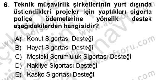 Dış Ticarette Girişimcilik Dersi 2025 - 2026 Yılı (Vize) Ara Sınav Soruları 6. Soru