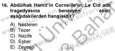 Türk Tiyatrosu Dersi 2012 - 2013 Yılı (Vize) Ara Sınav Soruları 16. Soru