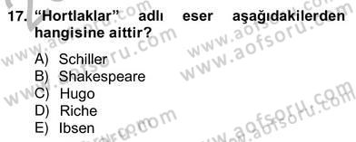 Türk Tiyatrosu Dersi 2012 - 2013 Yılı (Vize) Ara Sınav Soruları 17. Soru