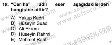 Türk Tiyatrosu Dersi 2012 - 2013 Yılı (Vize) Ara Sınav Soruları 18. Soru
