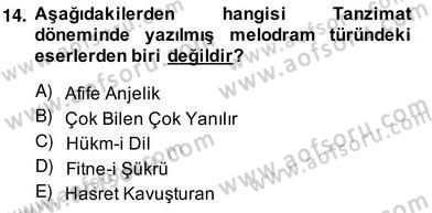 Türk Tiyatrosu Dersi 2013 - 2014 Yılı (Vize) Ara Sınav Soruları 14. Soru