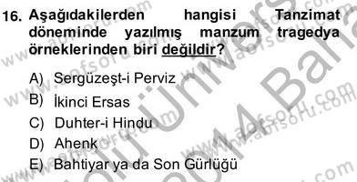 Türk Tiyatrosu Dersi 2013 - 2014 Yılı (Vize) Ara Sınav Soruları 16. Soru