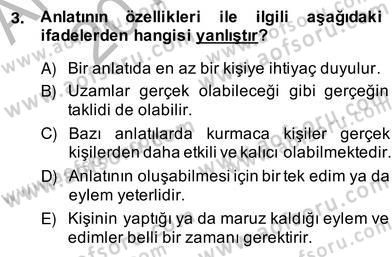 Türk Tiyatrosu Dersi 2013 - 2014 Yılı (Vize) Ara Sınav Soruları 3. Soru