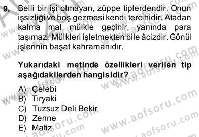 Türk Tiyatrosu Dersi 2013 - 2014 Yılı (Vize) Ara Sınav Soruları 9. Soru