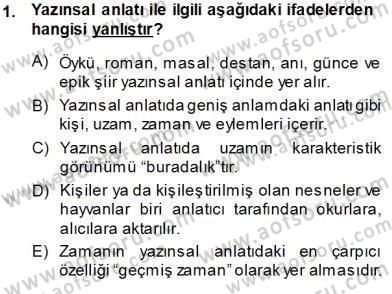 Türk Tiyatrosu Dersi 2013 - 2014 Yılı Tek Ders Sınav Soruları 1. Soru