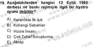 Türk Tiyatrosu Dersi 2013 - 2014 Yılı Tek Ders Sınav Soruları 19. Soru