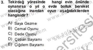 Türk Tiyatrosu Dersi 2013 - 2014 Yılı Tek Ders Sınav Soruları 3. Soru
