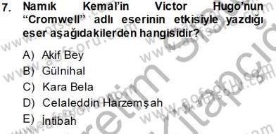 Türk Tiyatrosu Dersi 2013 - 2014 Yılı Tek Ders Sınav Soruları 7. Soru