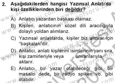Türk Tiyatrosu Dersi 2014 - 2015 Yılı (Vize) Ara Sınav Soruları 2. Soru
