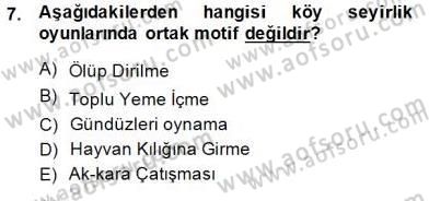 Türk Tiyatrosu Dersi 2014 - 2015 Yılı (Vize) Ara Sınav Soruları 7. Soru