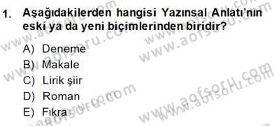 Türk Tiyatrosu Dersi 2014 - 2015 Yılı (Final) Dönem Sonu Sınav Soruları 1. Soru