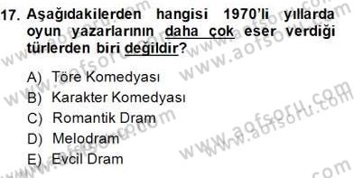 Türk Tiyatrosu Dersi 2014 - 2015 Yılı (Final) Dönem Sonu Sınav Soruları 17. Soru