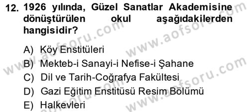 Türk Tiyatrosu Dersi 2014 - 2015 Yılı Tek Ders Sınavı 12. Soru