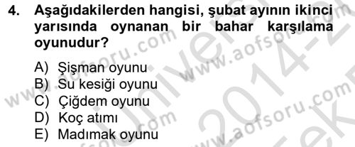 Türk Tiyatrosu Dersi 2014 - 2015 Yılı Tek Ders Sınav Soruları 4. Soru