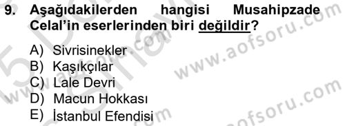 Türk Tiyatrosu Dersi 2014 - 2015 Yılı Tek Ders Sınav Soruları 9. Soru