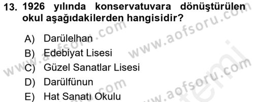 Türk Tiyatrosu Dersi 2017 - 2018 Yılı 3 Ders Sınav Soruları 13. Soru