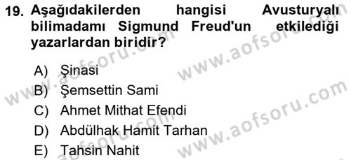 Türk Tiyatrosu Dersi 2017 - 2018 Yılı (Vize) Ara Sınav Soruları 19. Soru