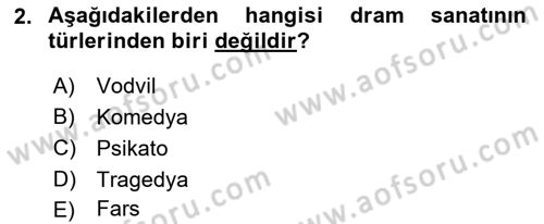 Türk Tiyatrosu Dersi 2017 - 2018 Yılı (Vize) Ara Sınav Soruları 2. Soru