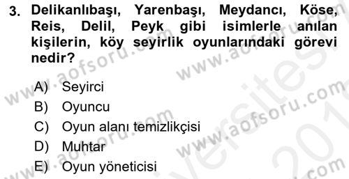 Türk Tiyatrosu Dersi 2017 - 2018 Yılı (Vize) Ara Sınav Soruları 3. Soru