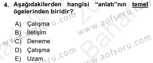 Türk Tiyatrosu Dersi 2017 - 2018 Yılı (Vize) Ara Sınav Soruları 4. Soru