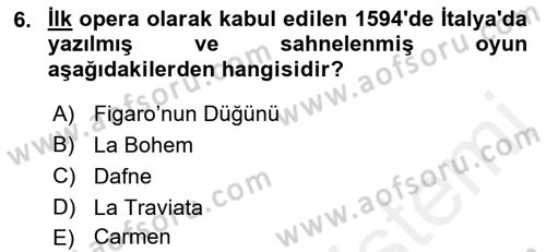 Türk Tiyatrosu Dersi 2017 - 2018 Yılı (Vize) Ara Sınav Soruları 6. Soru