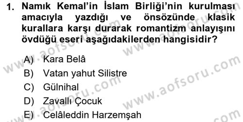 Türk Tiyatrosu Dersi 2017 - 2018 Yılı (Final) Dönem Sonu Sınav Soruları 1. Soru