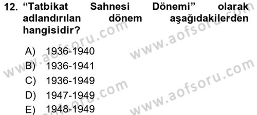 Türk Tiyatrosu Dersi 2017 - 2018 Yılı (Final) Dönem Sonu Sınavı 12. Soru