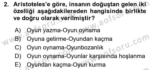 Türk Tiyatrosu Dersi 2018 - 2019 Yılı 3 Ders Sınav Soruları 2. Soru