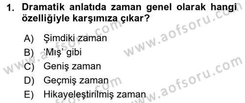 Türk Tiyatrosu Dersi 2018 - 2019 Yılı (Vize) Ara Sınav Soruları 1. Soru