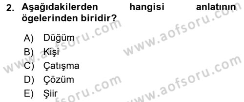 Türk Tiyatrosu Dersi 2018 - 2019 Yılı (Vize) Ara Sınav Soruları 2. Soru