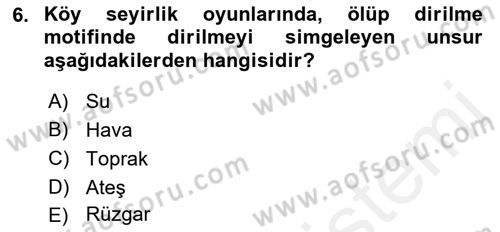 Türk Tiyatrosu Dersi 2018 - 2019 Yılı (Vize) Ara Sınav Soruları 6. Soru