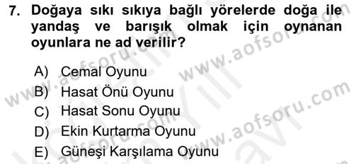 Türk Tiyatrosu Dersi 2018 - 2019 Yılı (Vize) Ara Sınav Soruları 7. Soru