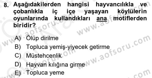 Türk Tiyatrosu Dersi 2018 - 2019 Yılı (Vize) Ara Sınav Soruları 8. Soru
