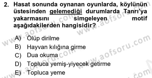 Türk Tiyatrosu Dersi 2018 - 2019 Yılı (Final) Dönem Sonu Sınav Soruları 2. Soru