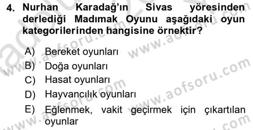 Türk Tiyatrosu Dersi 2020 - 2021 Yılı Yaz Okulu Sınav Soruları 4. Soru