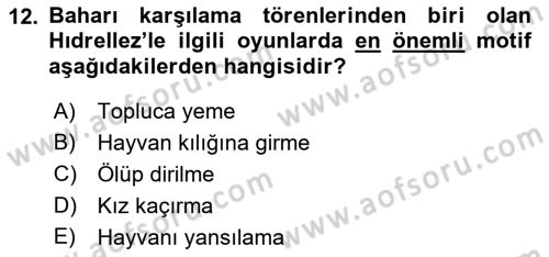 Türk Tiyatrosu Dersi 2021 - 2022 Yılı (Vize) Ara Sınav Soruları 12. Soru