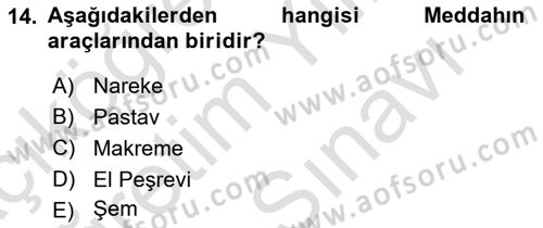 Türk Tiyatrosu Dersi 2021 - 2022 Yılı (Vize) Ara Sınav Soruları 14. Soru