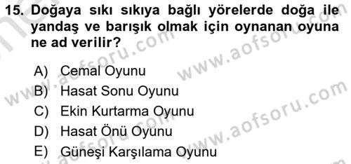 Türk Tiyatrosu Dersi 2021 - 2022 Yılı (Vize) Ara Sınav Soruları 15. Soru