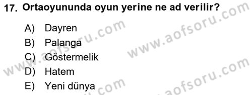 Türk Tiyatrosu Dersi 2022 - 2023 Yılı Yaz Okulu Sınav Soruları 17. Soru